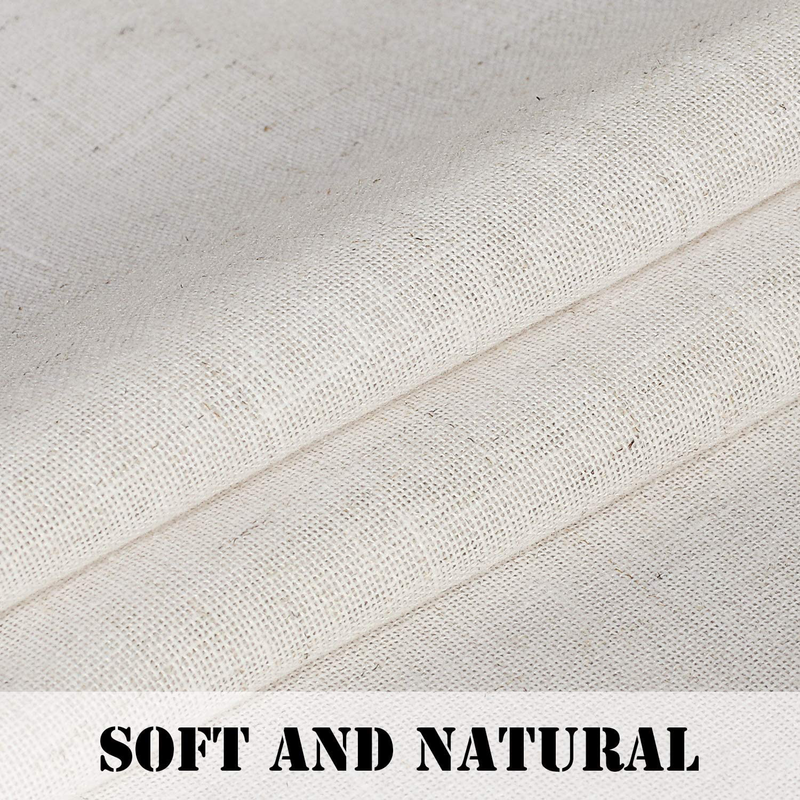 Linen Curtains Light Filtering Privacy Protecting Panels Premium Soft Rich Material Drapes with Rod Pocket, 2-Pack, 52 Wide x 96 inch Long, Natural Home & Garden > Decor > Window Treatments > Curtains & Drapes H.VERSAILTEX   