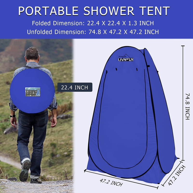 LUVNFUN Privacy Shower Tent – Pop up Changing Tent Camping Shower Toilet Tent Portable Shelters Room 6.2 FT Tall