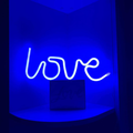 Love Letter Pink LED Neon Sign Wedding Party Decoration USB & Battery Powered Aesthetic Night Lights Wall Art Neon Lamps for Girls' Bedroom,Dorm,Bar,Valentine'S Day, Birthday Gifts(Aif) Home & Garden > Decor > Seasonal & Holiday Decorations ANINO Blue  