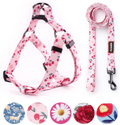 QQPETS Dog Harness Leash Set Adjustable Heavy Duty No Pull Halter Harnesses for Small Medium Large Breed Dogs Back Clip Anti-Twist Perfect for Walking Animals & Pet Supplies > Pet Supplies > Dog Supplies Guangzhou QQPETS Pet Products Co., Ltd. Sakura Pink L(23"-32" Chest Girth) 
