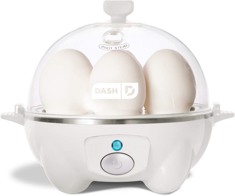 Dash Rapid Egg Cooker: 6 Egg Capacity Electric Egg Cooker for Hard Boiled Eggs, Poached Eggs, Scrambled Eggs, or Omelets with Auto Shut Off Feature - Red Home & Garden > Kitchen & Dining > Kitchen Tools & Utensils > Kitchen Knives DASH White  