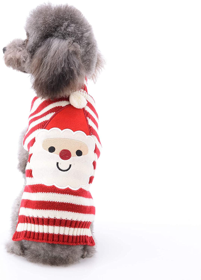 TENGZHI Dog Christmas Sweater Pet Costume XXS Cat Ugly Christmas Sweater Fall Puppy Jumper Dog Outfit for Small Medium Dogs Girl Animals & Pet Supplies > Pet Supplies > Cat Supplies > Cat Apparel TENGZHI Santa Claus XX-Small 