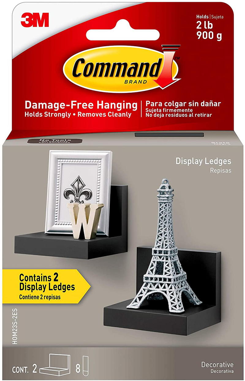 Command Picture Ledge, Slate, 1-Ledge, 10-Medium Strips, Decorate Damage-Free Furniture > Shelving > Wall Shelves & Ledges Command 4" Ledges  