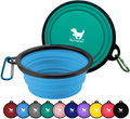 Rest-Eazzzy Expandable Dog Bowls for Travel, 2-Pack Dog Portable Water Bowl for Dogs Cats Pet Foldable Feeding Watering Dish for Traveling Camping Walking with 2 Carabiners, BPA Free  Rest-Eazzzy green&blue Medium 
