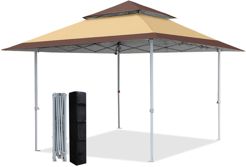 COOSHADE 13x13Ft Pop Up Canopy Tent Instant Folding Shelter 169 Square Feet Large Outdoor Sun Protection Shade(Coffee) Home & Garden > Lawn & Garden > Outdoor Living > Outdoor Structures > Canopies & Gazebos COOSHADE Beige 13x13 