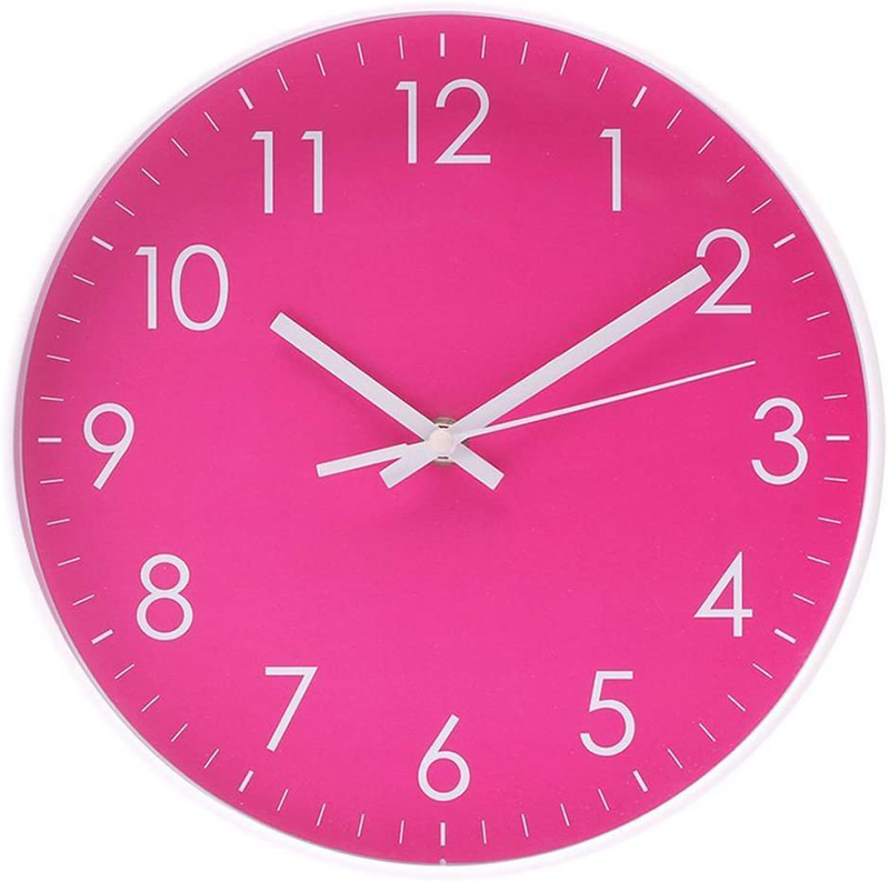 Modern Simple Wall Clock Indoor Non-Ticking Silent Sweep Movement Wall Clock for Office, Bathroom, Living Room Decorative 10 Inch Teal Home & Garden > Decor > Clocks > Wall Clocks Epy Huts Rose  