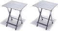 Folding Camping Table - Lightweight Aluminum Portable Picnic Table, 18.5L X 18.5W X 24.5H Inch for Cooking, Beach, Hiking, Travel, Fishing, BBQ, Indoor Outdoor Small Foldable Camp Tables Sporting Goods > Outdoor Recreation > Camping & Hiking > Camp Furniture SUNNYFEEL Silver-2set  