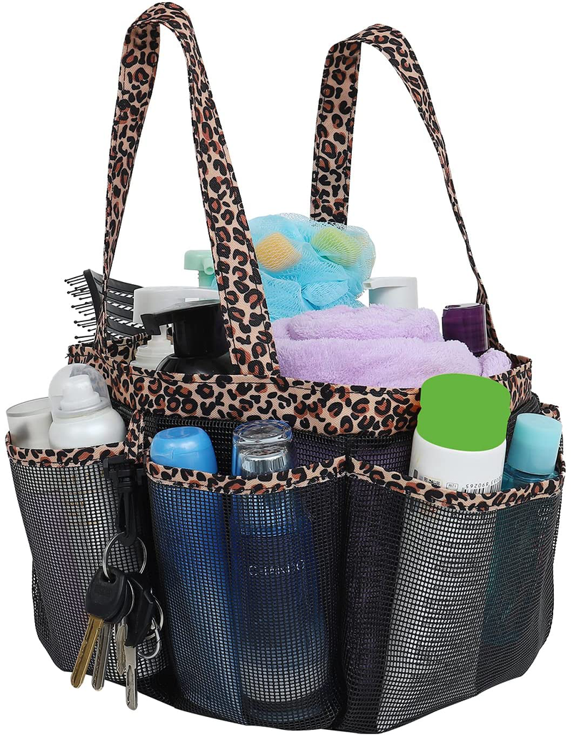Mesh Shower Caddy Portable for College Dorm Room Essentials, Hanging Large Shower Tote Bag Toiletry Organizer with Key Hook for Bathroom Accessories(Black) Sporting Goods > Outdoor Recreation > Camping & Hiking > Portable Toilets & Showers Lenrunya Color A  