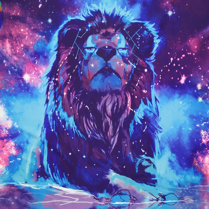 Starry Fantasy Lion Tapestry Moon Lion Wall Tapestry Psychedelic Constellation Wall Hanging Indian Hippie Colorful Leo Universe Galaxy Tapestry Home & Garden > Decor > Artwork > Decorative Tapestries Leofanger   