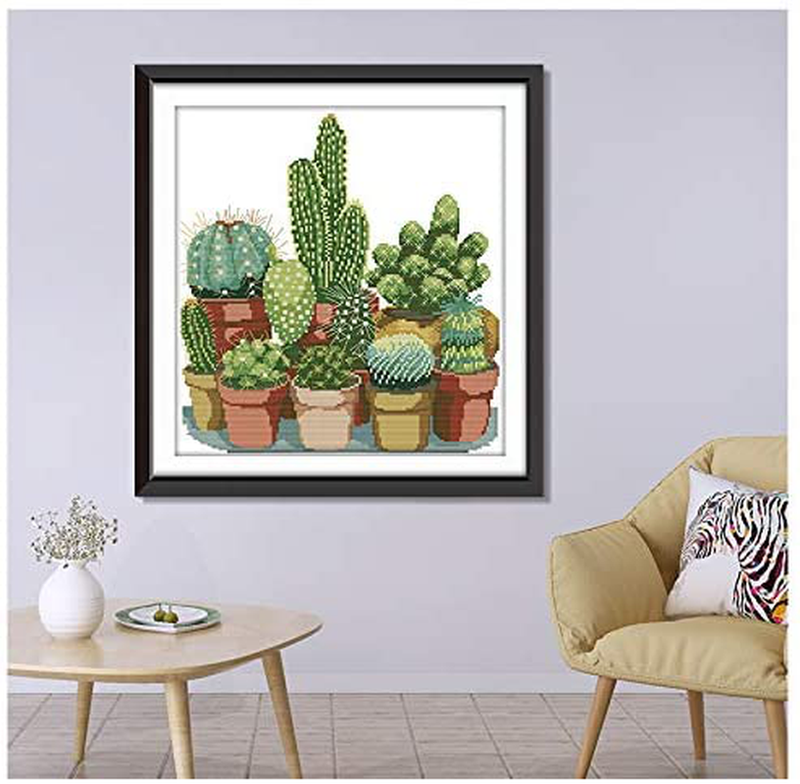Joy Sunday 11CT Stamped Cross Stitch Kits,Sewing Pattern for Girls Cactuses Cross-Stitch Sets Embroidery Kit Needlework Easy Arts & Entertainment > Hobbies & Creative Arts > Arts & Crafts > Art & Crafting Tools > Craft Measuring & Marking Tools > Stitch Markers & Counters Joy Sunday   