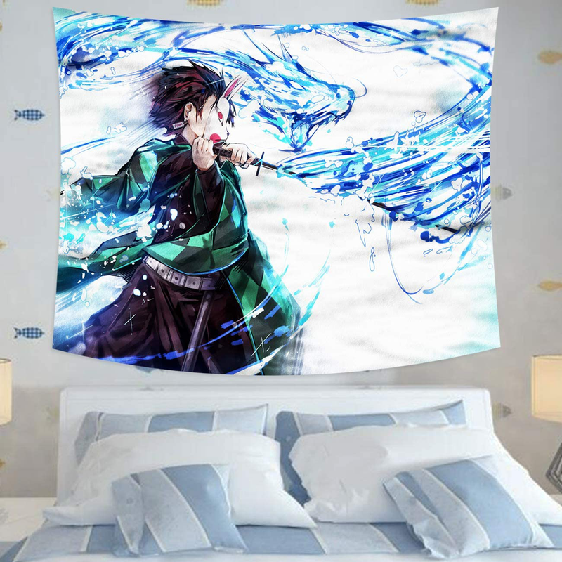 MEWE Anime Tapestry Japanese Manga Backdrop Blanket Posters for Boys Bedroom Party Wall Decoration 59x70in