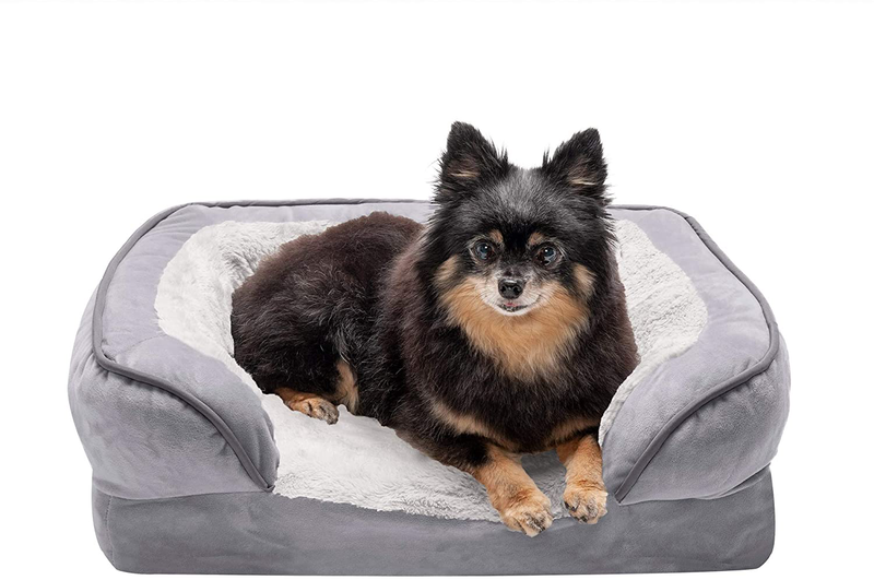 Furhaven Orthopedic, Cooling Gel, and Memory Foam Pet Beds for Small, Medium, and Large Dogs and Cats - Luxe Perfect Comfort Sofa Dog Bed, Performance Linen Sofa Dog Bed, and More Animals & Pet Supplies > Pet Supplies > Dog Supplies > Dog Beds Furhaven Velvet Waves Granite Gray Sofa Bed (Memory Foam) Small (Pack of 1)