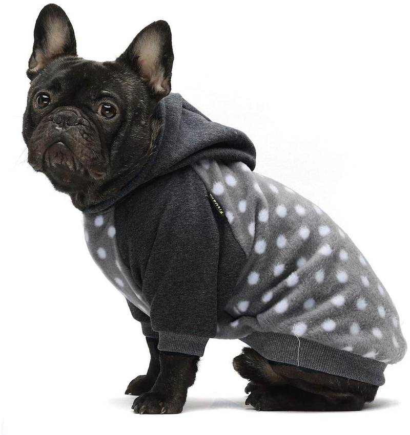 Fitwarm Polka Dot Pet Clothes Dog Hoodie Sweatshirts Pullover Cat Jackets Fleece Pink Animals & Pet Supplies > Pet Supplies > Dog Supplies > Dog Apparel Fitwarm Grey X-Small 