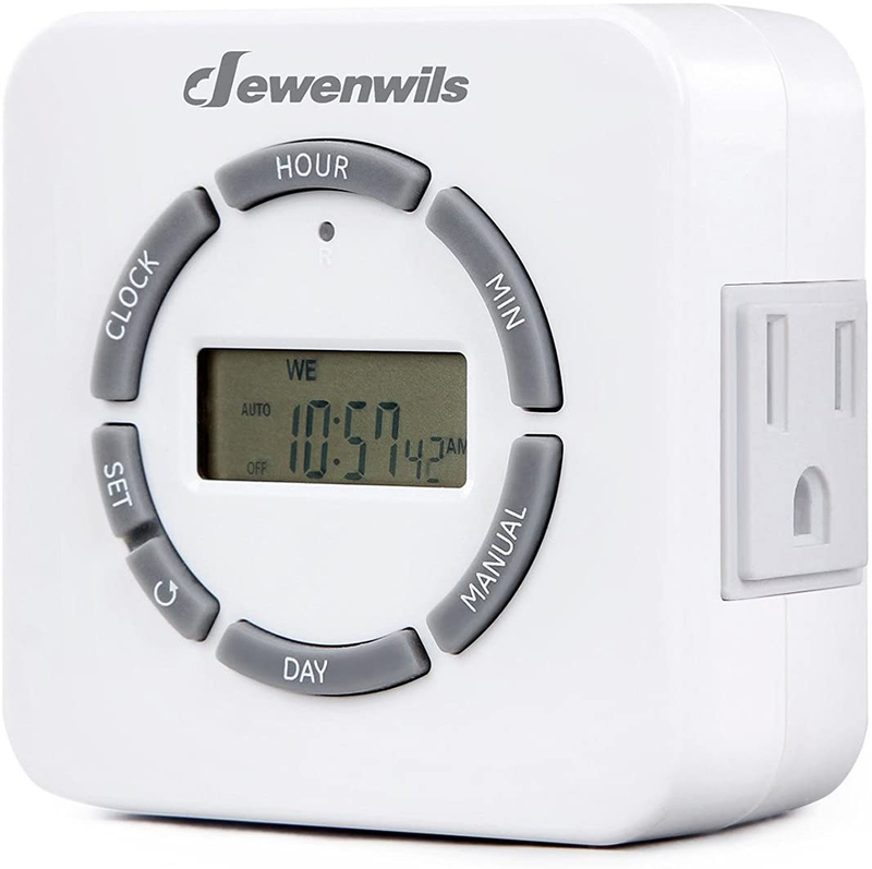 DEWENWILS 7 Day Digital Outlet Timer, 2 Grounded Outlets, Countdown/Random/DST Mode, Up to 20 On/Off Circle, Indoor Plug in Timer for Lights, Holiday Decor, Fish Tank, ETL Listed Home & Garden > Lighting Accessories > Lighting Timers DEWENWILS Default Title  