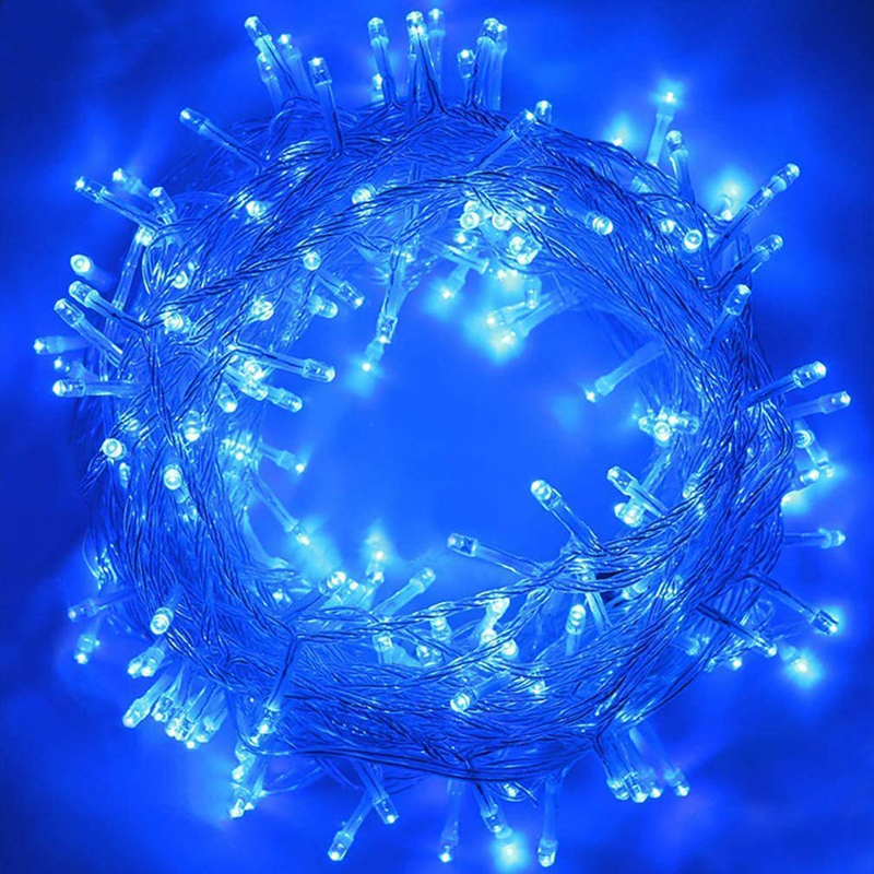 MYGOTO 33FT 100 Leds String Lights Waterproof Fairy Lights 8 Modes with Memory 30V UL Certified Power Supply for Home, Garden, Wedding, Party, Christmas Decoration Indoor Outdoor (Red) Home & Garden > Lighting > Light Ropes & Strings MYGOTO 100l Blue  
