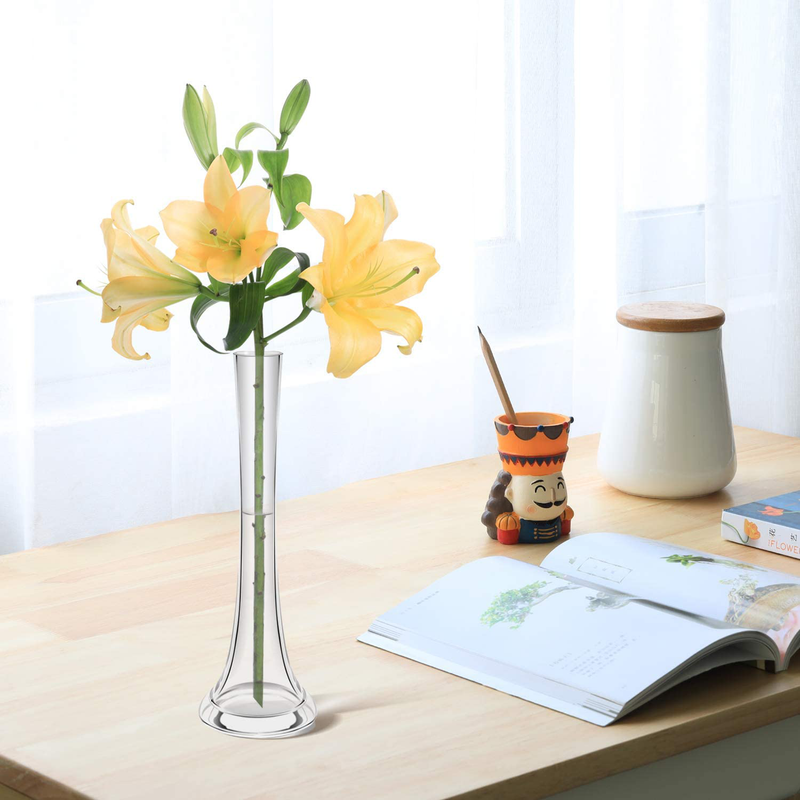 ComSaf Bud Vase for Flower Small Glass Flower Vase Set of 3, Clear Skinny Vase for Home Office Décor, 9 Inch Height Home & Garden > Decor > Vases ComSaf   