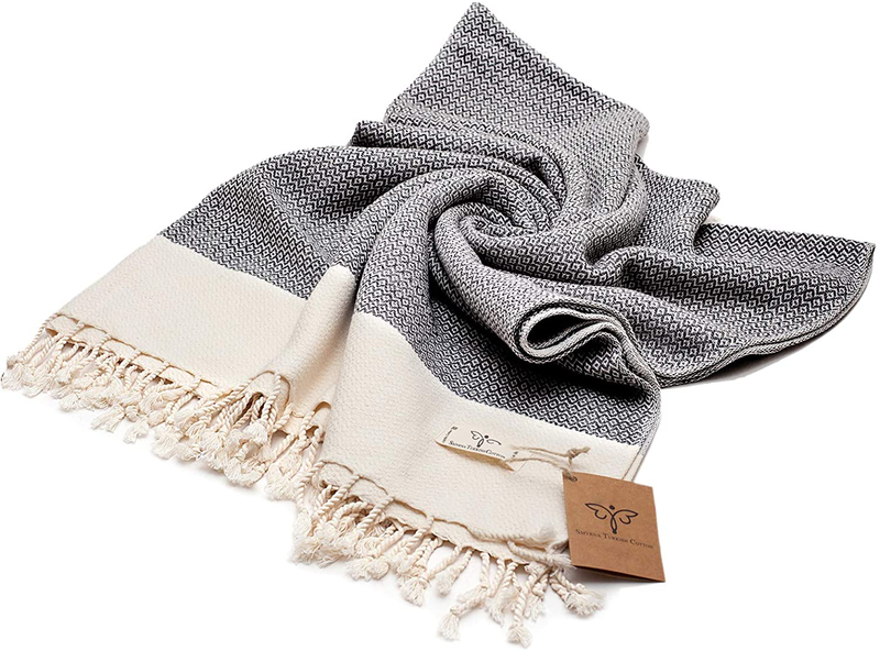 Smyrna Original Turkish Throw Blanket | 100% Cotton, 50 x 60 Inches | Vintage Decorative Boho Throw Blankets for Couch, Sofa, Bed, Farmhouse and Home Decor | Lightweight and Super Soft (Gray) Home & Garden > Lawn & Garden > Outdoor Living > Outdoor Blankets > Picnic Blankets SMYRNA TURKISH COTTON   