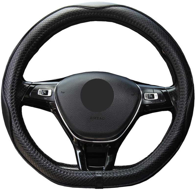 Mayco Bell Microfiber Leather Car Medium Steering wheel Cover (14.5''-15'',Black Dark Blue) Vehicles & Parts > Vehicle Parts & Accessories > Vehicle Maintenance, Care & Decor > Vehicle Decor > Vehicle Steering Wheel Covers Mayco Bell Black D Shape 