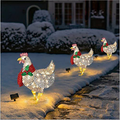 Light-Up Chicken With Scarf Holiday Decoration, 1Pc Led Metal Chicken Christmas Ornaments, for Christmas Thanksgiving Lawn Courtyard Outdoor Garden Corridor Atmosphere Decoration (Big + Small) Home & Garden > Decor > Seasonal & Holiday Decorations& Garden > Decor > Seasonal & Holiday Decorations Wendyouth Big + Small  