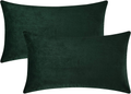 Mixhug Decorative Throw Pillow Covers, Velvet Cushion Covers, Solid Throw Pillow Cases for Couch and Bed Pillows, Burnt Orange, 20 x 20 Inches, Set of 2 Home & Garden > Decor > Chair & Sofa Cushions Mixhug Dark Green 12 x 20 Inches, 2 Pieces 