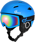 Odoland Snow Ski Helmet and Goggles Set, Sports Helmet and Protective Glasses - Shockproof/Windproof Protective Gear for Skiing, Snowboarding, Motorcycle Cycling, Snowmobile Sporting Goods > Outdoor Recreation > Winter Sports & Activities > Skiing & Snowboarding > Ski & Snowboard Helmets Odoland Blue Small(50-53cm) 