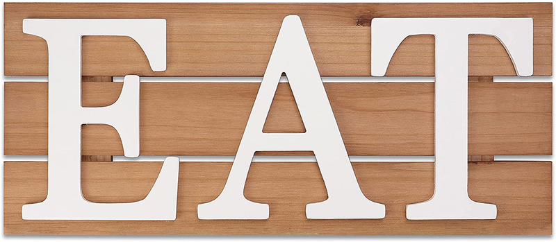 Karisky Eat Letter Signs 3-Pack 13 x 8 inches Rustic Wood Decorative Cutting Board Wall Hanging Art for Kitchen, Dining Room, Home Farmhouse Decor Brown Home & Garden > Decor > Seasonal & Holiday Decorations Karisky Eat Signs Brown  