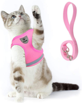 Supet Cat Harness and Leash Set for Walking Cat and Small Dog Harness Soft Mesh Puppy Harness Adjustable Cat Vest Harness with Reflective Strap Comfort Fit for Pet Kitten Puppy Rabbit Animals & Pet Supplies > Pet Supplies > Cat Supplies > Cat Apparel Supet Pink Large (Chest: 15" - 17") 