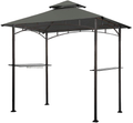 Eurmax 5x8 Grill Gazebo Shelter for Patio and Outdoor Backyard BBQ's, Double Tier Soft Top Canopy and Steel Frame with Bar Counters, Bonus LED Light X2 (Khaki) Home & Garden > Lawn & Garden > Outdoor Living > Outdoor Structures > Canopies & Gazebos Eurmax Gray  