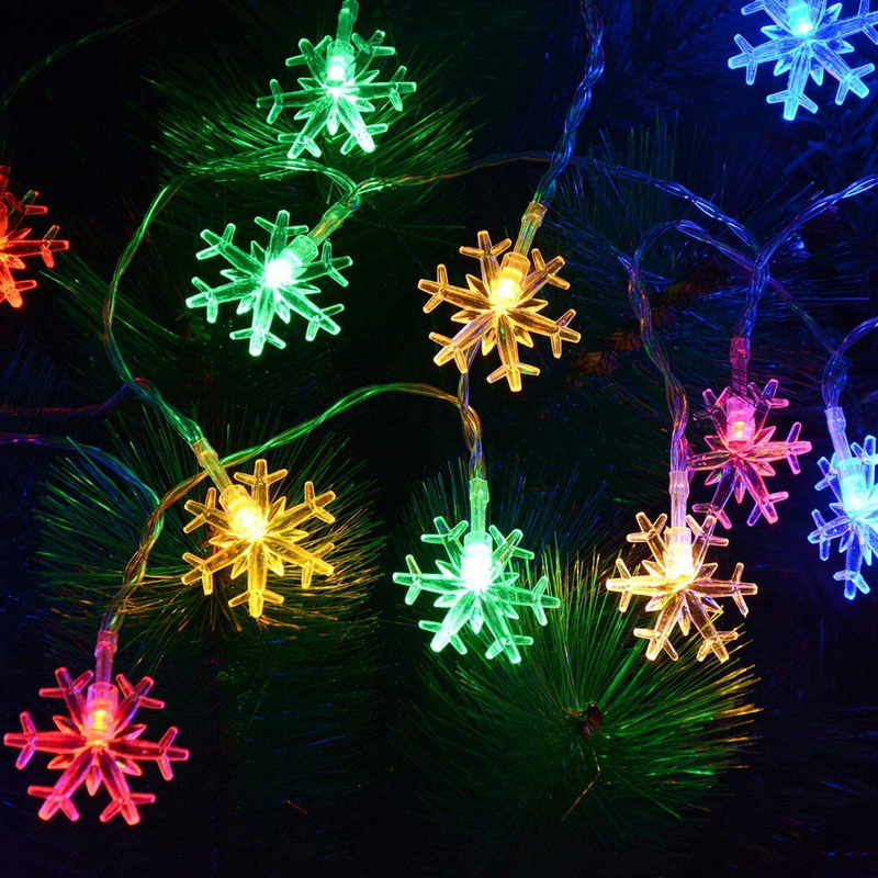 Snowflake String Lights,19.6 Ft 40 Leds, Use for Indoor Outdoor Christmas Wedding Birthday Valentine'S Day Holiday Party(Multicolor) (2) Home & Garden > Decor > Seasonal & Holiday Decorations YANOO1   
