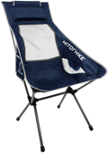 Hitorhike Camping Chair with Nylon Mesh and Comfortable Headrest Ultralight High Back Folding Camp Chair Portable Compact for Camping, Hiking, Backpacking, Picnic, Festival, Family Road Trip Sporting Goods > Outdoor Recreation > Camping & Hiking > Camp Furniture HITORHIKE Navy Blue  
