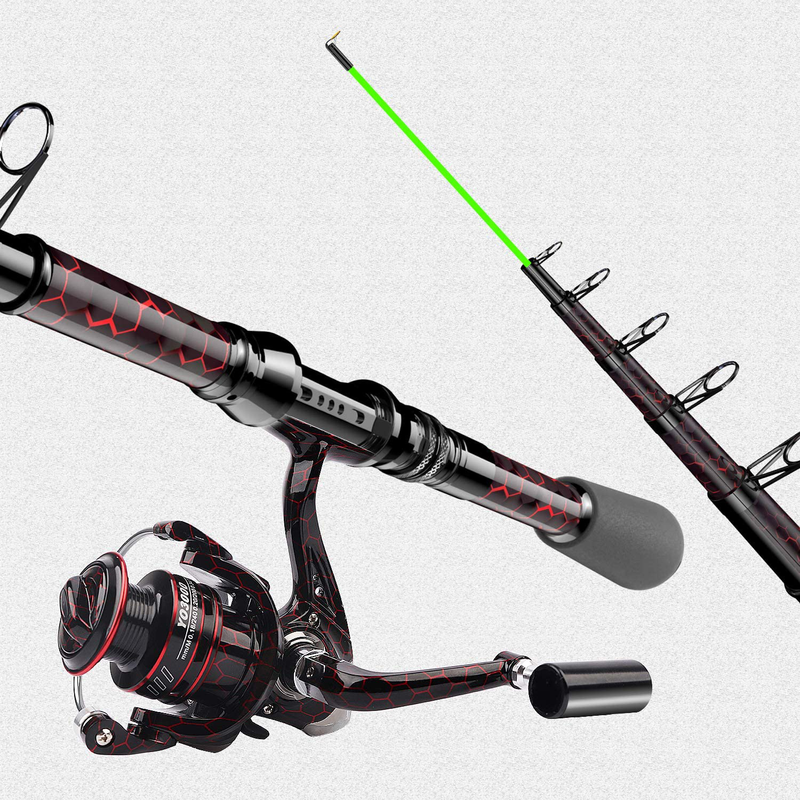QudraKast Fishing Rod and Reel Combos, Unique Design with X-Warping Painting, Carbon Fiber Telescopic Fishing Rod with Reel Combo Kit with Tackle Box, Best Gift Sporting Goods > Outdoor Recreation > Fishing > Fishing Rods QudraKast   