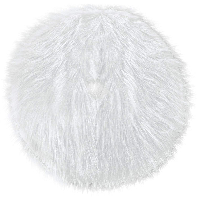 Tatuo White Faux Fur Christmas Tree Skirt Snow Tree Skirts for Christmas Holiday Decorations (80 cm) Home & Garden > Decor > Seasonal & Holiday Decorations > Christmas Tree Skirts Tatuo 50 cm  
