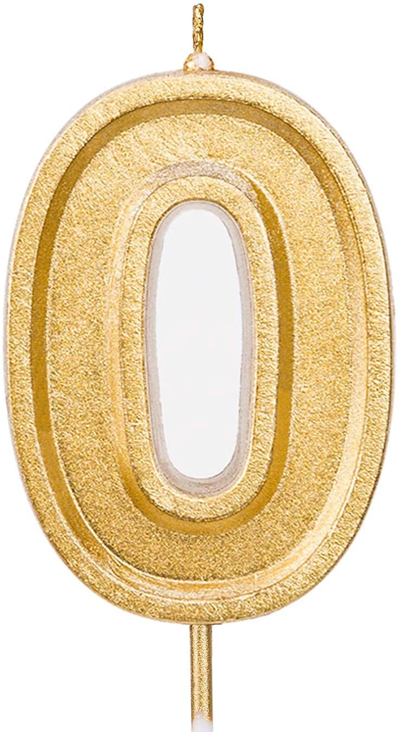 LUTER 2.76 Inches Large Birthday Candles Gold Glitter Birthday Cake Candles Number Candles Cake Topper Decoration for Wedding Party Kids Adults (1) Home & Garden > Decor > Home Fragrances > Candles LUTER 0  