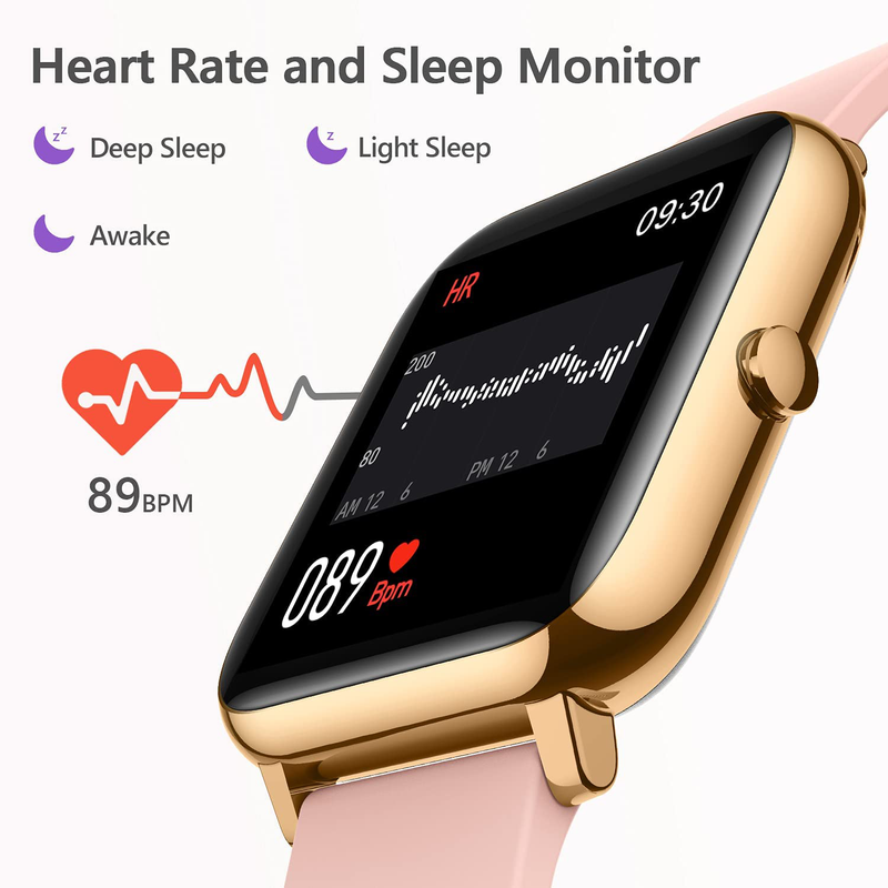 Smart Watch, KALINCO Fitness Tracker with Heart Rate Monitor, Blood Pressure, Blood Oxygen Tracking, 1.4 Inch Touch Screen Smartwatch Fitness Watch for Women Men Compatible with Android iPhone iOS Apparel & Accessories > Jewelry > Watches KALINCO   