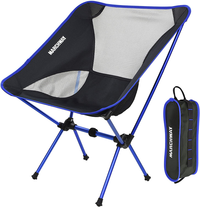 MARCHWAY Ultralight Folding Camping Chair, Portable Compact for Outdoor Camp, Travel, Beach, Picnic, Festival, Hiking, Lightweight Backpacking