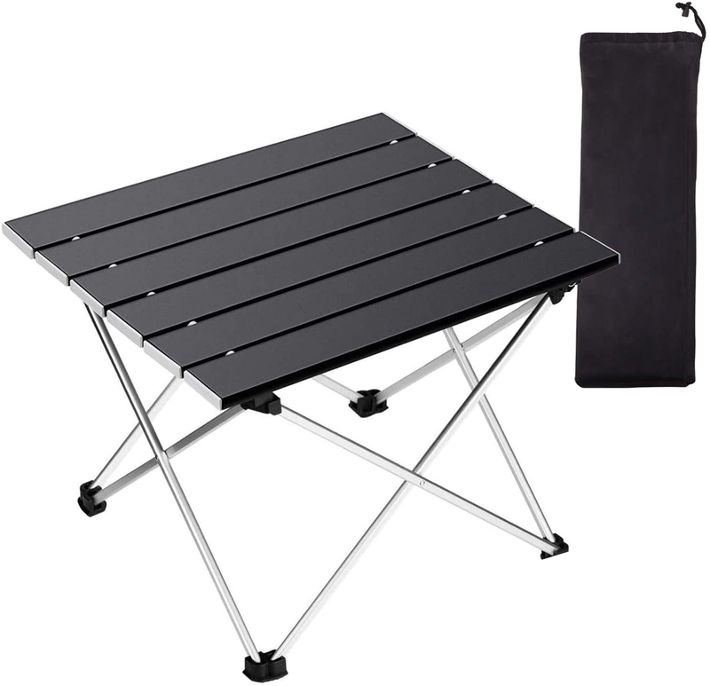 Portable Camping Table 1 Pack,Folding Side Table Aluminum Top for Outdoor Cooking, Hiking, Travel, Picnic(Blue,Small) Sporting Goods > Outdoor Recreation > Camping & Hiking > Camp Furniture Tesouro Black Medium 
