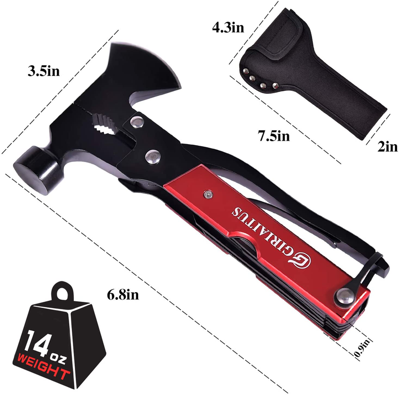 Multitool Camping Gear, Gifts for Men Dad - 18 In1 Stainless Steel Multi Tool for Emergency Escape, Camping, Travel, Family, Multifunctional Outdoor Survival Hunting Kit, Axe,Plier, Tools for Men