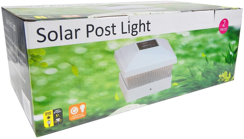 iGlow 12 Pack White Outdoor Garden 5 x 5 Solar LED Post Deck Cap Square Fence Light Landscape Lamp Lawn PVC Vinyl Wood