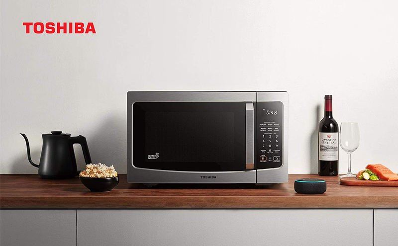 Toshiba ML-EM34P(SS) Smart Countertop Microwave Oven Compatible with Alexa, Humidity Sensor and Sound on/Off Function, 1100W, 1.3 Cu. ft, Stainless Steel Home & Garden > Kitchen & Dining > Kitchen Appliances Toshiba   