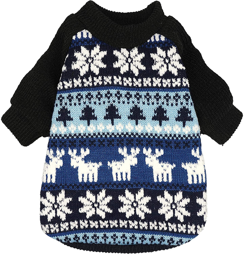 Fitwarm Dog Winter Sweater Knitwear Greygrids Pet Winter Clothes Doggie Outifts Thermal Clothes Grey Animals & Pet Supplies > Pet Supplies > Dog Supplies > Dog Apparel Fitwarm Blue Snowflake Large 