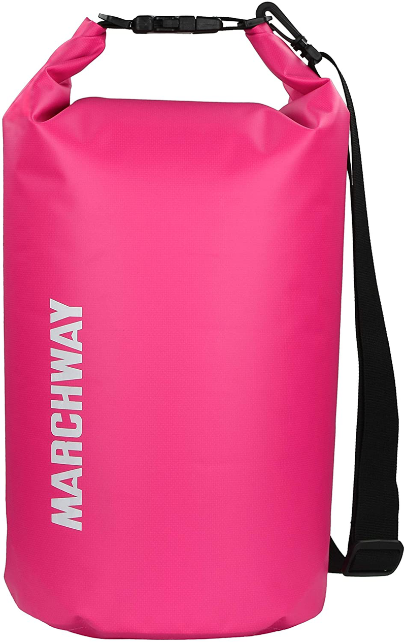 MARCHWAY Floating Waterproof Dry Bag 5L/10L/20L/30L/40L, Roll Top Sack Keeps Gear Dry for Kayaking, Rafting, Boating, Swimming, Camping, Hiking, Beach, Fishing  MARCHWAY Pink 40L 
