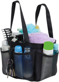Mesh Shower Caddy Portable for College Dorm Room Essentials, Hanging Large Shower Tote Bag Toiletry Organizer with Key Hook for Bathroom Accessories(Black) Sporting Goods > Outdoor Recreation > Camping & Hiking > Portable Toilets & Showers Lenrunya Color D  
