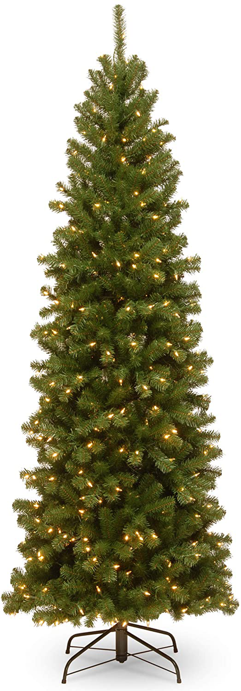 National Tree Company lit Artificial Christmas Tree Includes Pre-Strung White Lights and Stand, North Valley Spruce Pencil Slim-7 ft Home & Garden > Decor > Seasonal & Holiday Decorations > Christmas Tree Stands National Tree 6.5 ft  