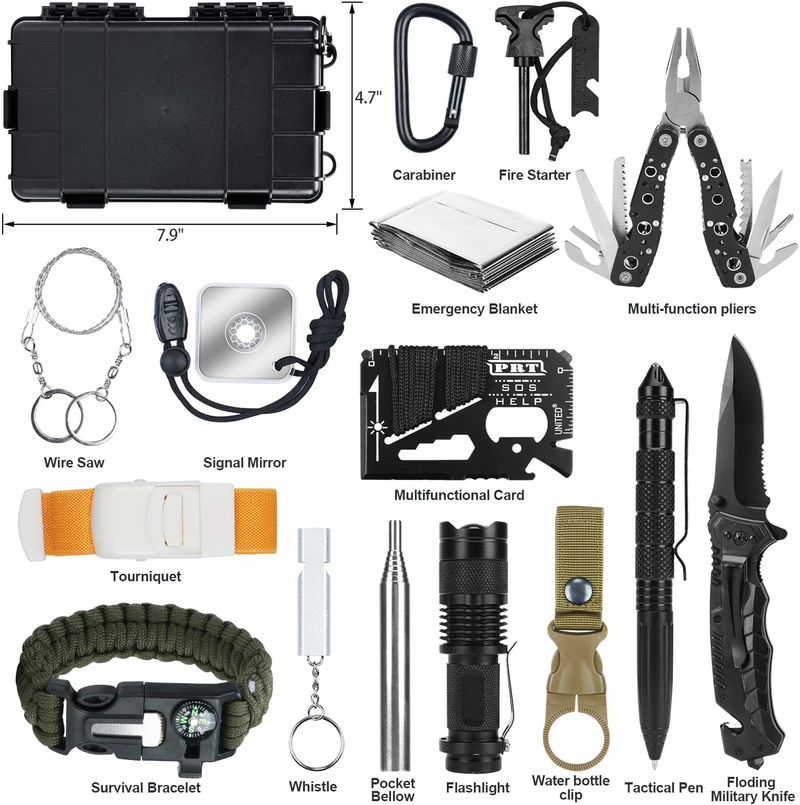 KOSIN Survival Gear, 18 in 1 Emergency Survival Kit, Professional Tact