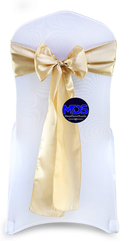 mds Pack of 25 Satin Chair Sashes Bow sash for Wedding and Events Supplies Party Decoration Chair Cover sash -Gold Arts & Entertainment > Party & Celebration > Party Supplies mds Champagne Gold 25 