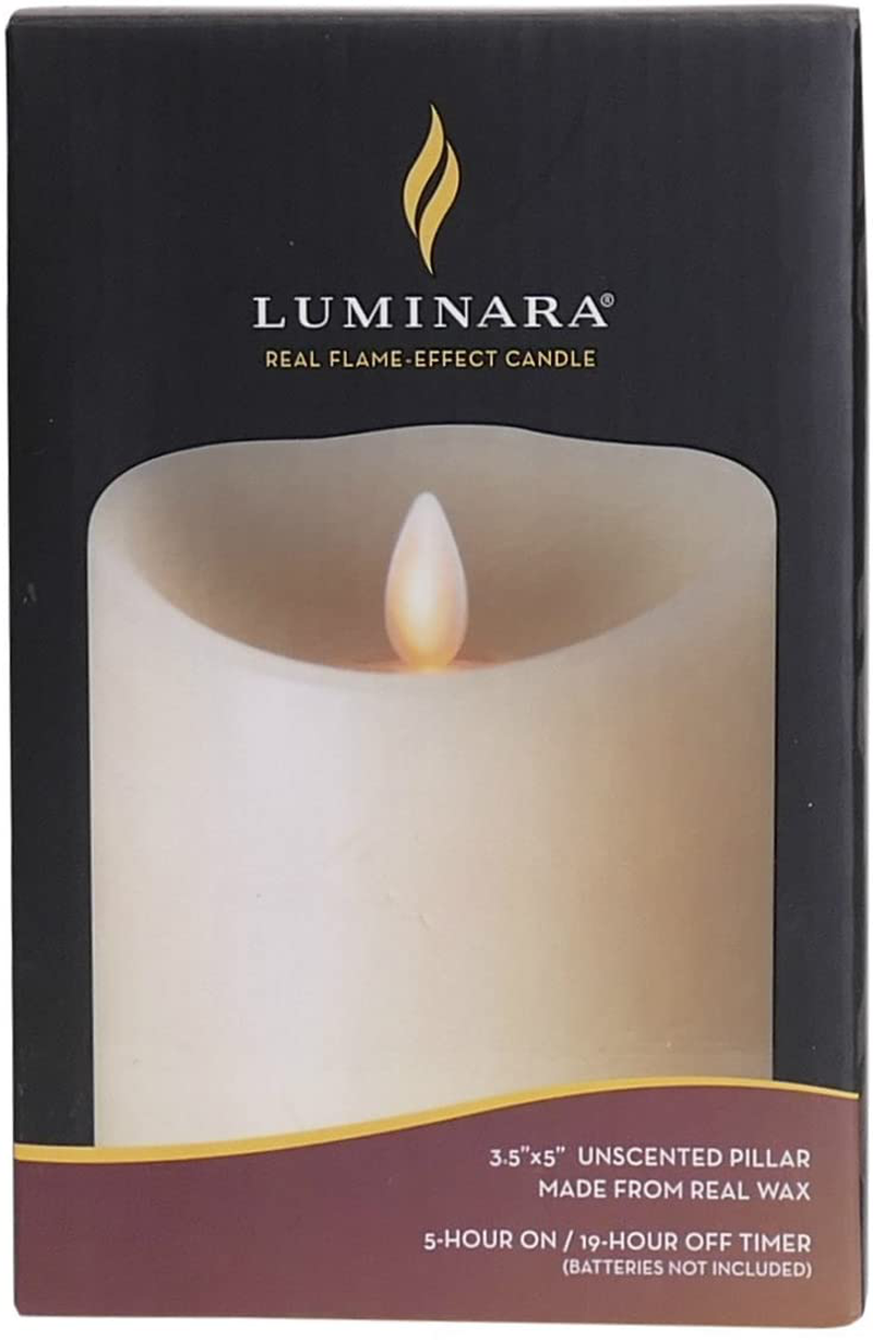 Darice Luminara Flameless Candle - Ivory Wax Unscented Classic Pillar - 5 in Home & Garden > Decor > Home Fragrances > Candles Luminara   