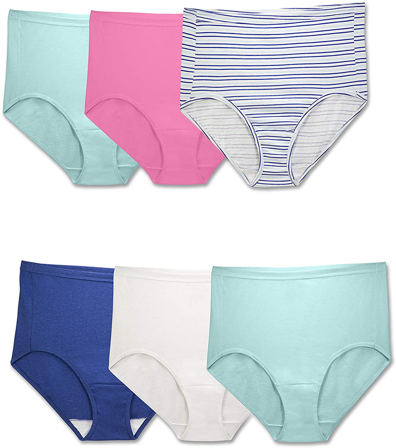 Fruit of the Loom Women's Tag Free Cotton Brief Panties (Regular & Plus Size) Apparel & Accessories > Clothing > Underwear & Socks > Underwear Fruit of the Loom Plus Size Brief - 6 Pack - Comfort Covered Waistband Plus Size Brief 12