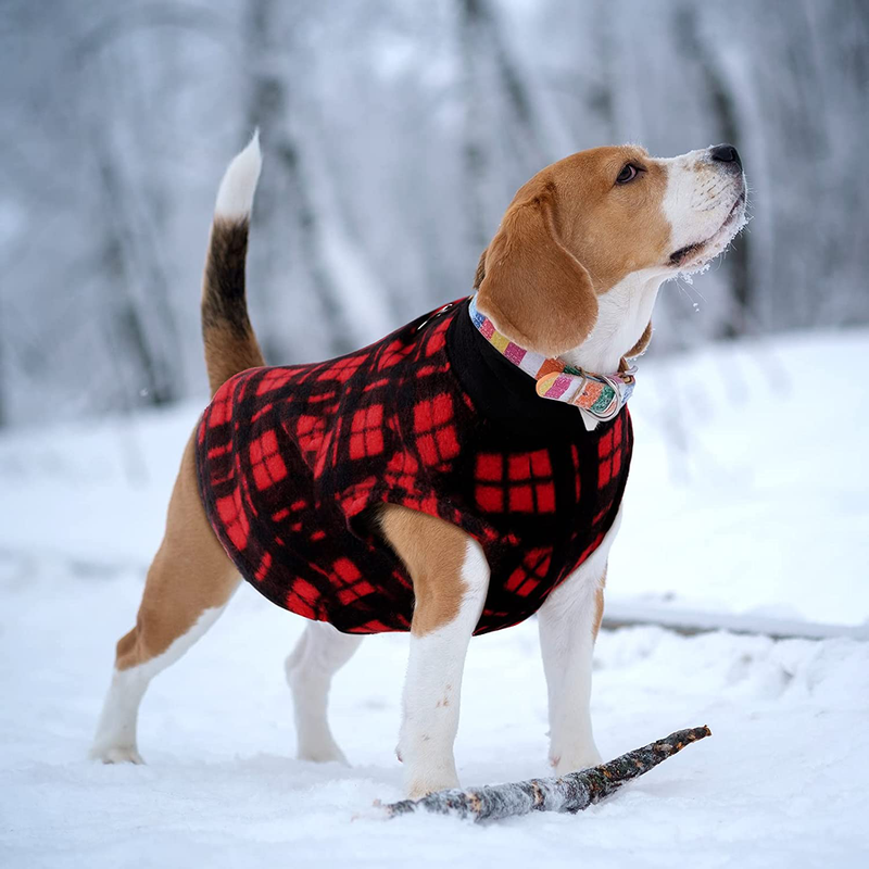 Pedgot 4 Pieces Dog Clothes Dog Jacket with Leash Ring Warm Dog Sweatshirt Polar Fleece Dog Vest Winter Pet Clothes Dog Pullover for Pet Supplies Animals & Pet Supplies > Pet Supplies > Dog Supplies > Dog Apparel Pedgot   