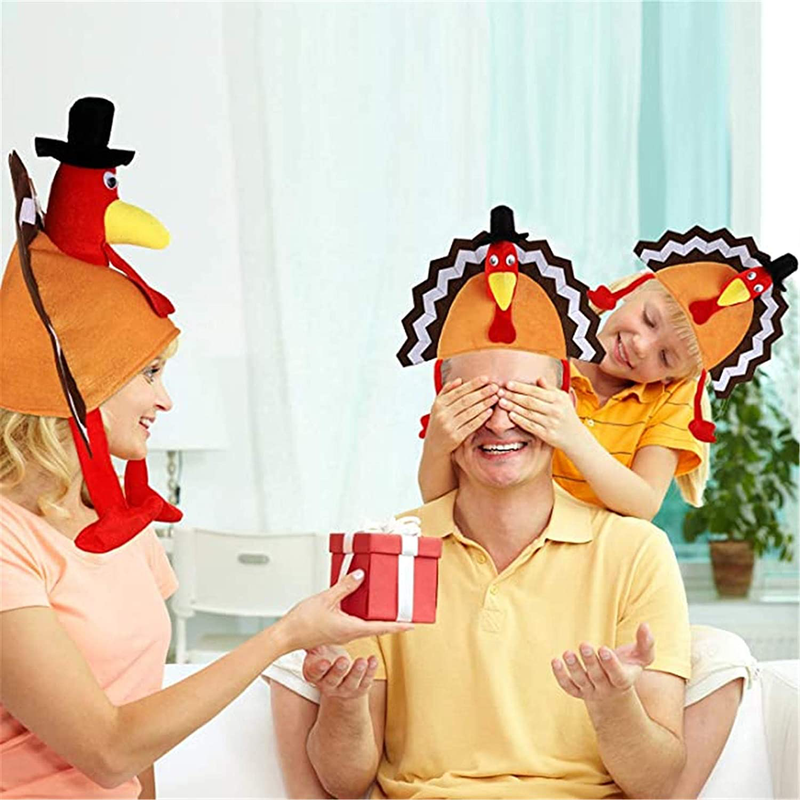 Novelty Xmas Turkey Thanksgiving Hat with Head Legs and Tail Fancy Dress Accessory Plush Hat for Christmas Costume Party and Holiday Event Home & Garden > Decor > Seasonal & Holiday Decorations& Garden > Decor > Seasonal & Holiday Decorations GenMo   
