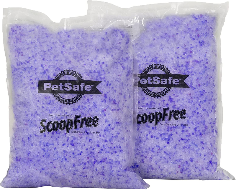 PetSafe ScoopFree Premium Crystal Non-Clumping Cat Litter - Fresh, Low-Tracking Odor Control - 2-Pack Refills, 4.5 lb per Pack (9 lb Total) - Original Blue, Lavender or Non-Scented Animals & Pet Supplies > Pet Supplies > Cat Supplies > Cat Litter PetSafe Lavender  